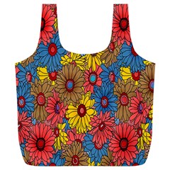 Background With Multi Color Floral Pattern Full Print Recycle Bags (l)  by Nexatart