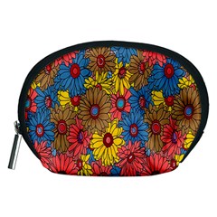 Background With Multi Color Floral Pattern Accessory Pouches (medium)  by Nexatart