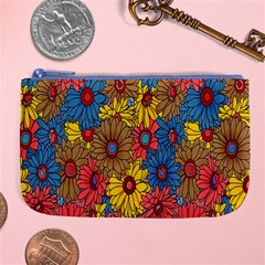 Background With Multi Color Floral Pattern Large Coin Purse