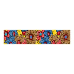 Background With Multi Color Floral Pattern Velvet Scrunchie