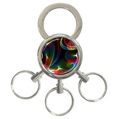 Abstract Rainbow Twirls 3-ring Key Chains by Nexatart