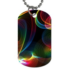 Abstract Rainbow Twirls Dog Tag (two Sides) by Nexatart