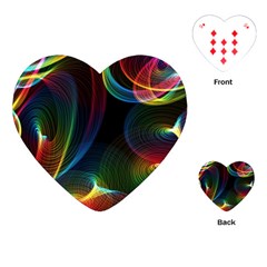 Abstract Rainbow Twirls Playing Cards (heart)  by Nexatart