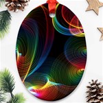 Abstract Rainbow Twirls Oval Ornament (Two Sides) Front