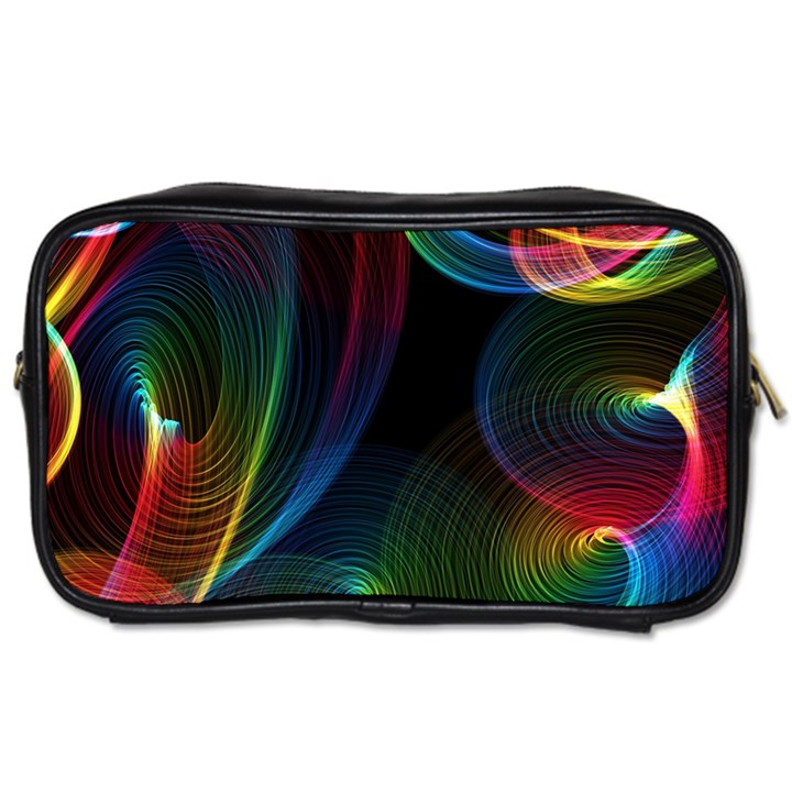 Abstract Rainbow Twirls Toiletries Bags 2-Side