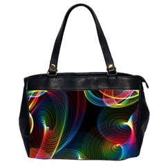 Abstract Rainbow Twirls Office Handbags (2 Sides)  by Nexatart