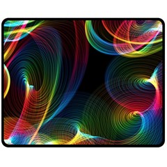 Abstract Rainbow Twirls Fleece Blanket (medium)  by Nexatart