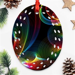 Abstract Rainbow Twirls Ornament (oval Filigree) by Nexatart