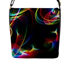 Abstract Rainbow Twirls Flap Messenger Bag (l)  by Nexatart