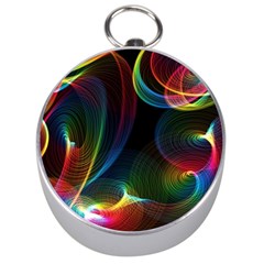 Abstract Rainbow Twirls Silver Compasses by Nexatart