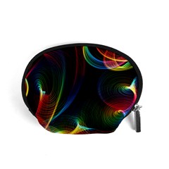 Abstract Rainbow Twirls Accessory Pouches (small)  by Nexatart