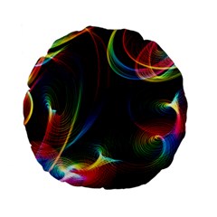 Abstract Rainbow Twirls Standard 15  Premium Flano Round Cushions by Nexatart