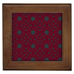 Blue Hot Pink Pattern With Woody Circles Framed Tiles by Nexatart