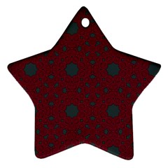 Blue Hot Pink Pattern With Woody Circles Ornament (star) by Nexatart