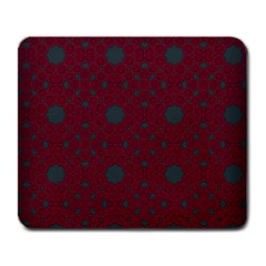 Blue Hot Pink Pattern With Woody Circles Large Mousepads by Nexatart