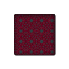 Blue Hot Pink Pattern With Woody Circles Square Magnet by Nexatart