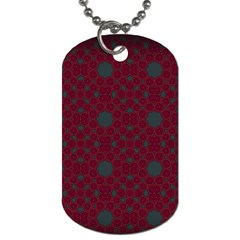 Blue Hot Pink Pattern With Woody Circles Dog Tag (one Side) by Nexatart