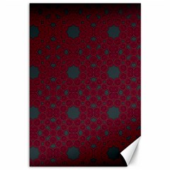 Blue Hot Pink Pattern With Woody Circles Canvas 12  X 18   by Nexatart