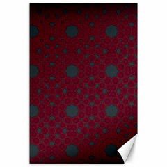 Blue Hot Pink Pattern With Woody Circles Canvas 24  X 36  by Nexatart