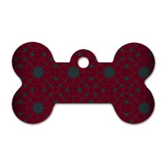 Blue Hot Pink Pattern With Woody Circles Dog Tag Bone (two Sides) by Nexatart