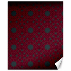 Blue Hot Pink Pattern With Woody Circles Canvas 11  X 14   by Nexatart