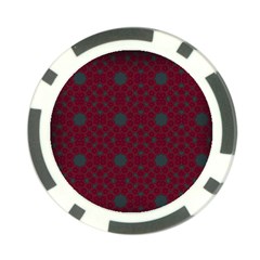 Blue Hot Pink Pattern With Woody Circles Poker Chip Card Guard by Nexatart