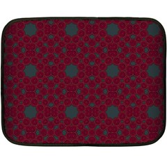 Blue Hot Pink Pattern With Woody Circles Double Sided Fleece Blanket (mini)  by Nexatart