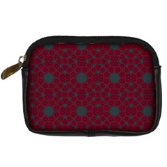 Blue Hot Pink Pattern With Woody Circles Digital Camera Cases by Nexatart