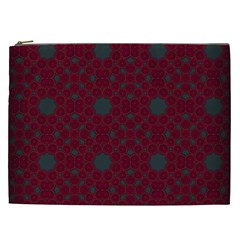 Blue Hot Pink Pattern With Woody Circles Cosmetic Bag (xxl)  by Nexatart