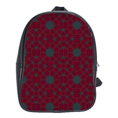 Blue Hot Pink Pattern With Woody Circles School Bags (xl)  by Nexatart