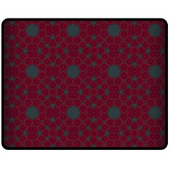 Blue Hot Pink Pattern With Woody Circles Double Sided Fleece Blanket (medium)  by Nexatart