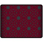 Blue Hot Pink Pattern With Woody Circles Double Sided Fleece Blanket (Medium)  58.8 x47.4  Blanket Front