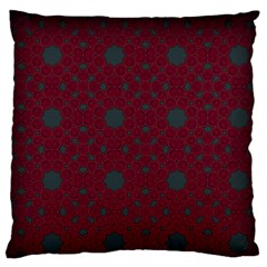 Blue Hot Pink Pattern With Woody Circles Large Flano Cushion Case (one Side) by Nexatart