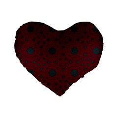 Blue Hot Pink Pattern With Woody Circles Standard 16  Premium Flano Heart Shape Cushions by Nexatart