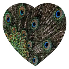 Close Up Of Peacock Feathers Jigsaw Puzzle (heart)