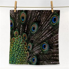 Close Up Of Peacock Feathers Face Towel by Nexatart