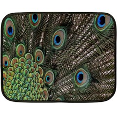 Close Up Of Peacock Feathers Fleece Blanket (mini) by Nexatart