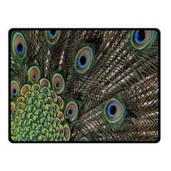 Close Up Of Peacock Feathers Double Sided Fleece Blanket (small)  by Nexatart