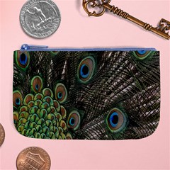 Close Up Of Peacock Feathers Large Coin Purse