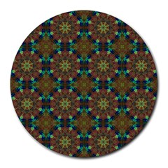 Seamless Abstract Peacock Feathers Abstract Pattern Round Mousepads