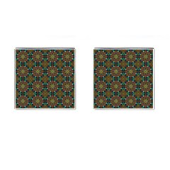 Seamless Abstract Peacock Feathers Abstract Pattern Cufflinks (square) by Nexatart