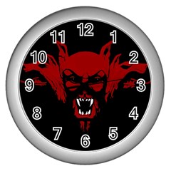 Dracula Wall Clocks (silver)  by Valentinaart