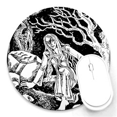 Vampire  Round Mousepads by Valentinaart