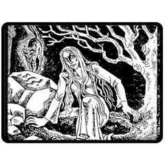 Vampire  Double Sided Fleece Blanket (large)  by Valentinaart