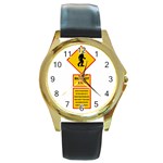 Bigfoot Round Gold Metal Watch Front