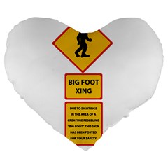 Bigfoot Large 19  Premium Heart Shape Cushions by Valentinaart