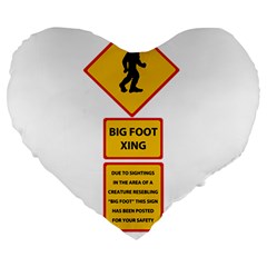 Bigfoot Large 19  Premium Flano Heart Shape Cushions by Valentinaart