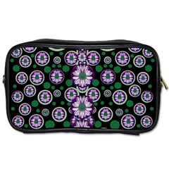 Fantasy Flower Forest  In Peacock Jungle Wood Toiletries Bags 2-side by pepitasart