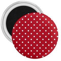 Red Polka Dots 3  Magnets by LokisStuffnMore