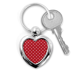 Red Polka Dots Key Chains (heart)  by LokisStuffnMore